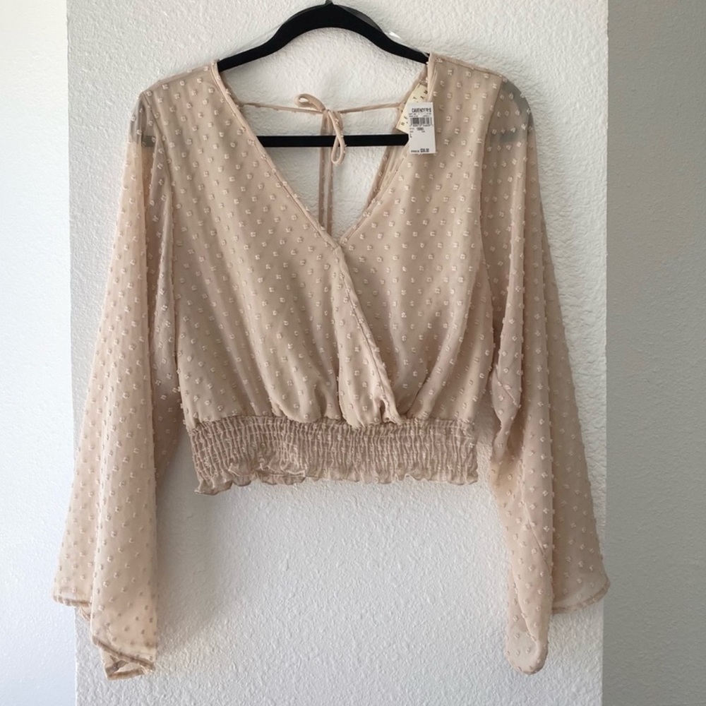 Cavenders Crop Pastel Pink Blouse